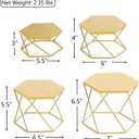 Metal Display Risers, Set of 4 Brass Hexagonal Nesting Buffet Riser Set, Modern Brass Buffet Display Stands for Food, Food Display Risers for Buffet Cupcake Small Potted Plants