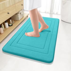 Arotive Memory Foam Bathroom Rug Mat 30x20, Ultra Soft and Absorbent Bath Mat, Machine Wash Dry, Comfortable Bath Rug Carpet for Bathroom Floor, Tub and Shower, Teal