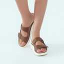 UBFEN Womens Platform Sandals Comfortable Walking Slide Soft Cushioning Footbed Casual Dressy Wedge Sandals (6)