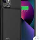 Battery Case for iPhone 12 Mini /13 Mini, Upgraded 6500mAh Rechargeable Portable Charging Case Compatible with iPhone 12 Mini /13 Mini (5.4 inch) Extended Battery Pack Protective Charger Case (Black)