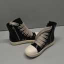 IMPREMEY Women's High Top Sneakers Lace Up PU Leather Shoes with Thick Soles and Zipper, Fashionable Walking Shoes, Size 6