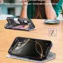 DEENAKIN for iPhone 13 Mini Wallet Case with Card Holder + Cash Clip, RFID-Blocking, Military-Grade Drop Protection, Magnetic Closure with Leather Kickstand - Gothic Skull & Raven