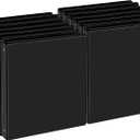 0.5-inch 3-Ring Binder, 1/2 Inch Round Ring Binder with 2 Inside Pockets, 12 Pack Black Binders, Clear View Cover Binders Holds 8.5'' x 11''Paper for Office/Home/Back to School