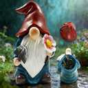 Hide a Key Outside Key Hider Outdoor Gnomes Statues Decor Hidden Key Box for Lawn Yard Hidden Spare Key Holder Lock Box(Red)