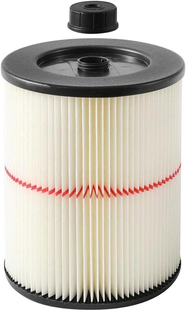 17816 Filter for Craftsman Shop Vac 9-17816 Wet Dry Vac, Replacement Red Stripe Cartridge Filter Compatible with Craftsman 5/6/8/12/16/32 Gallon and Larger Vacuum Cleaner, 1 Pack
