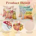 OHOME Thanksgiving Decorations - Fall Pillow Covers 18x18 Inch | Thanksgiving Throw Pillows -Thanksgiving Decorations for Couch-Friendsgiving Party Favors Decor Indoor Outdoor for Room Office Parlor