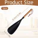 Multifunction Spatula Cooking Spoon Silicone Spatula Spoon with Wood Handle Premium Kitchen Cooking Utensil for Cooking Baking Serving Stirring Scooping Scraping (Black 1-Pack)