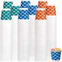 1200 Pack 3 oz Disposable Bathroom Paper Cups, Small Mouthwash Cups in Orange, Blue, and Green, Great for Candy, Biscuits, Bathroom Use, Parties, Picnics, and Travel