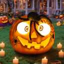 Halloween Pumpkin Solar LED Light Outdoor Solar Powered Garde Decorative Light IP44 Waterproof for Outdoor Home Decor & Halloween Party Decorations-Spider