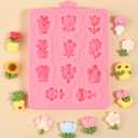 1 Pcs Mini Plant Silicone Mold, Sunflower Cactus Chocolate Fondant Mold, for Plant Theme Party Kitchen Baking Cookies Candy Chocolate Dough, Making Clay Bath Ball Resin