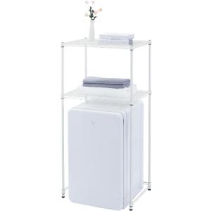 Zvyteay Mini Fridge Shelf Adjustable Height Storage Shelf Metal Storage Rack Mini Fridge and Microwave Stand for Dorm, Apartments, Kitchen, Office, White, 2-tier