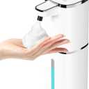 OHIFAST Automatic Foaming Soap Dispenser Touchless, USB Rechargeable Smart Hand Soap Dispenser, 9-Level Adjustable, Physical Button Operation, 13.5oz/400mL Wall Mounted for Bathroom Kitchen Dish Soap