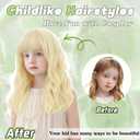 Kids Light Blonde Wig with Bangs 14 Inch Halloween Wigs for Kids Girls Wavy Hair Synthetic Wig with Upgraded Strands,Shoulder Length Wigs (14 Inch,Light Blonde)