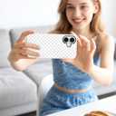 Jusy Compatible with MagSafe Polka Dot Case for iPhone 14 Pro, Cute Aesthetic Polka Dots Magnetic Phone Case, Soft TPU and Hard PC Protective Phone Cover for Women Girls (Matte) - White