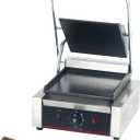 Commercial Panini Press With Grooved Grill Sandwich Maker Machine Electric Contact Grill Single (Single Smooth Top&Bottom)