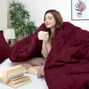 Utopia Bedding Duvet Cover Queen Size - 3 Piece with Zipper Closure - 1 Comforter Cover 90X90 Inches & 2 Pillow Shams 20X26 Inches (Burgundy) Comforter Not Included