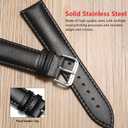 Leather Watch Bands Compatible with Garmin Venu 2S/Vivoactive 4S/Venu 3S/Vivomove 3S, 18mm Soft Genuine Leather Replacement Wristband for Garmin Forerunner 265S/255S/255S Music Women Men