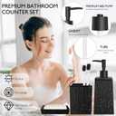 XLHOMO Bathroom Set - Black Bathroom Accessories Set, 5PCS Ceramic Bathroom Accessory Set, Bathroom Sets with Soap Dispenser, Toothbrush Tumbler, Soap Dish, Q-tip Holder & Vanity Tray