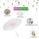 IuGlas 60 Pack White Paper Umbrellas 23.6 Inch Paper Decorative Chinese Japanese Parasol Umbrella DIY Oiled Painting Umbrellas Crafts for Wedding Bridal Party Decor