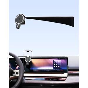 PZK Car Phone Holder for 2024 2025 2026 BMW 5 Series/BMW i5 /BMW 530i 540i 550e Accessories 14.9-Inch Screen Fixed Clip, Car Phone Holder Magnetic 15W Fast Wireless Charger 360 Rotation Phone Cradles