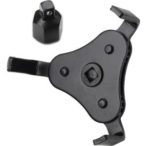 cueclue 1 Pack Oil Filter Wrench, Adjustable 3 Jaw Oil Filter Wrench, Universal Oil Filter Removal Tool for 2"-4.2" Diameter Oil Filter (Black)