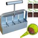 Handheld Soil Blocker Tool Kit - 4 in 1 Heavy Duty 2 Inch Seed Starter Block Maker for Seedlings, Cuttings, Greenhouses and Gardens (Ergonomic Design, Durable Metal Construction)