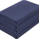 Basic Choice 2-Pack Flat Sheets, Breathable Series Bed Top Sheet, Wrinkle, Fade Resistant, Standard 100 by Oeko-Tex - Queen, Dark Blue