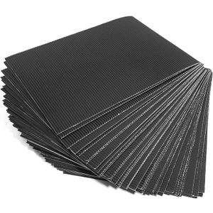 Bright Creations Black Corrugated Cardboard Paper Sheets (8.5 x 11 in, 48-Pack) for Crafts, DIY Projects, and Classroom - Cardboard Sheets - Corrugated Paper