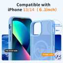 Hualele Magnetic for iPhone 14 Case & iPhone 13 Case,Compatible with MagSafe, Military Grade Dropproof Translucent Matte Hard Back Soft Edge Slim Phone Case iPhone 13/14, Peak Blue