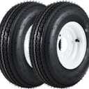 2-Pack Trailer Tires on Rims 4.80-8, 5 Lug Bolt White Wheels, 760 Lbs Load Capacity, 90 PSI - DOT Approved, Load Range C (4.80 x 8)