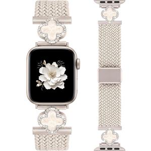 Braided Magnetic Band Compatible with Apple Watch Bands 38/40/41/42/44/45/46/49mm Women Men, Stretchy Elastic Nylon Fabric Woven Strap for iWatch Series 11 10 9 8 7 6 5 4 SE/Ultra 3 2 1