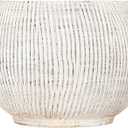 Creative Co-Op Distressed Cream Terracotta Planter with Fluted Texture
