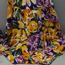 dowerme Womens Summer Dresses 2025 Casual Puff Short Sleeve V Neck Floral Boho Tiered Ruffle Maxi Dress with Pockets (Medium, Navy Yellow Purple)