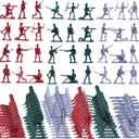 150PCS Army Men Toys Military Set, Plastic Army Men Soldier Action Figures, Multiple Poses Soldiers Playset Gifts for Adults Kids Boys Girls