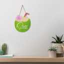 2 x Hello Summer Coconut & Flower Door Decor Sign - Wooden Welcome Home & Office Wall Art, 11.8x9.3" Hanging Plaque for Seasonal Celebration