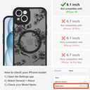 KANGHAR Cute Floral Case for iPhone 15 Case for Women Girls [ Compatible with MagSafe ] Aesthetic Black Ink Flowers Blossom Pattern Design Slim Soft Silicone Magnetic Protective Phone Cover