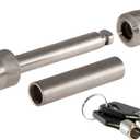 CURT 23580 Stainless Steel Trailer Hitch Lock, 1/2-Inch Pin Diameter, 5/8-Inch Adapter, Fits 1-1/4 or 2-Inch Receiver