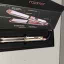 Rozamor 2-in-1 Titanium Ionic Flat Iron,Professional Hair Straightener & Curler, Fast Heating, Dual Voltage, Pink, for All Hair Types