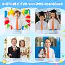 Enlision Boys Ties Solid Color Pre-Tied Kids Necktie for Age 8-12 Adjustable Woven Formal Kids Tie Wedding School Graduation (Orange)