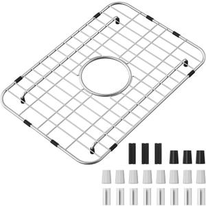 Sink Grid 18" X 12-1/2", Kitchen Sink Grid, Sink Protectors for Kitchen Sinks, Stainless Steel Material, Sink Bottom Grid with Rear Drain for Single Bowl (18" X 12-1/2" Centered Drain)