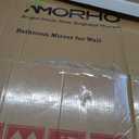 Amorho Black Bathroom Mirror, 60X36 Inch Thick Metal Framed Wall Mirrors for Over 2 Sinks, Bedroom, Living Room, Entryway, Large Rectangle Wall-Mounted Mirrors