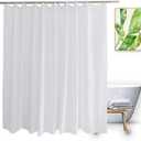 Extra Wide Shower Liner 96x72, Water Repellent Heavy Duty White Fabric Shower Curtain Liner for Bathroom Hotel Spa, Machine Washable