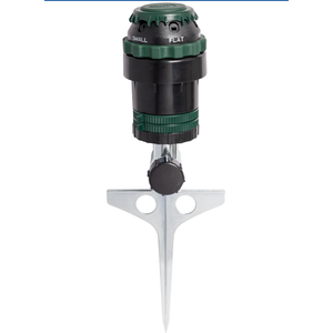 Orbit H2OSix GearDrive Sprinkler on Metal TSpike  Customizable Lawn Watering Coverage  MultiPattern Rotating Head with Adjustable Spray Range  Durable Outdoor Yard Irrigation Sprinkler  58573