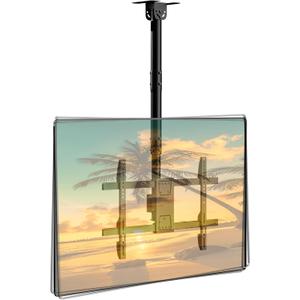 Ceiling TV Mount  Adjustable Hanging Ceiling TV Bracket Fits Most 43-86 inch LCD LED OLED 4K TVs,Pole Ceiling Mount Supports up to 132lbs, Max VESA 600x400mm,Black