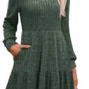 MixShe Women's Fall Dresses 2025 Square Neck Long Sleeve Winter Dress (Medium)