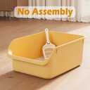 SpaceTime Large Cat Litter Box with High Sides,Cat Boxes for Indoor Cats,Cat Litter Pan for Kitty,Litter Box with Low Entry,Easy to Clean,Anti-Splashing(Grey)