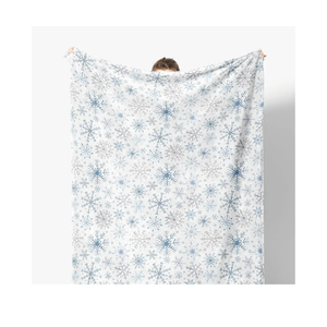 Snowflake Blanket, Blue Winter Holiday Throw for Couch Sofa Bed, Christmas Decorations, 50x60 Inches