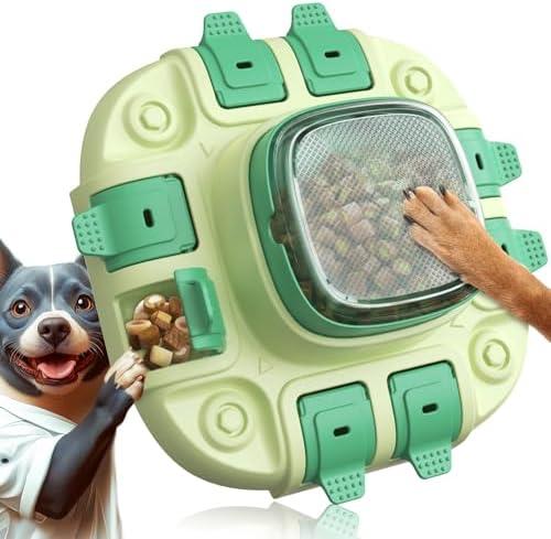 KADTC Dog Puzzle Toy, 2 Levels of Challenge, Push-to-Release Treat Dispenser, Slow Feeder & Mental Stimulation Enrichment Toy for Small Medium Large Dogs
