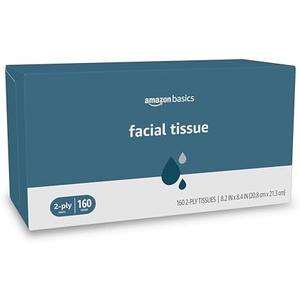 Amazon Basics 2-Ply Facial Tissue, 160 Count, Pack of 2
