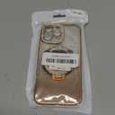 SMARTFOX Magnetic Kickstand Case for iPhone 14 Pro Max with Glitter Lens Protector, Compatible with Magsafe, Luxury Bling Diamond Cover Glitter Phone Case Women (Gold, for iPhone 14 Pro Max 6.7")